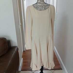 Chloé‎ Pleated Hem Dress in Cream